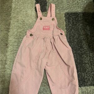 OshKosh B'gosh Pink and White Striped Overalls